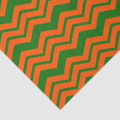 Oranje Groene Chevron Zigzag Ontwerp  Tissuepapier (Detail)