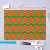 Oranje Groene Chevron Zigzag Ontwerp  Tissuepapier (Craft)