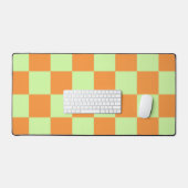 Oranje groene citrus geruite ginghpatroon bureaumat (Keyboard & Muis)