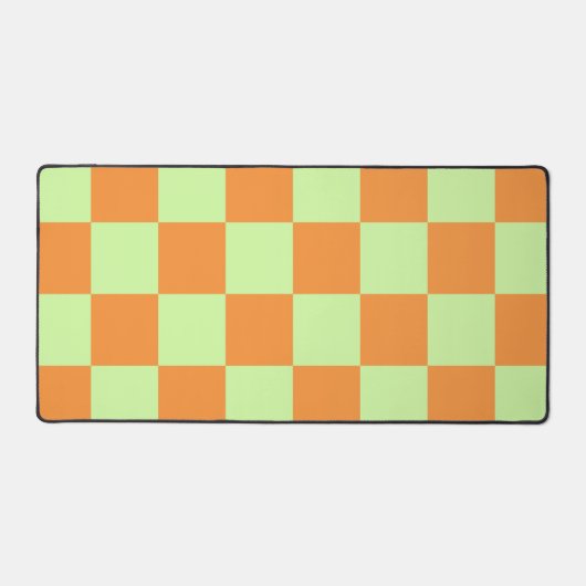 Oranje groene citrus geruite ginghpatroon bureaumat (Voorkant)