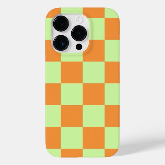 Oranje groene citrus geruite ginghpatroon Case-Mate iPhone case (Achterkant)