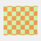 Oranje groene citrus geruite ginghpatroon fleece deken (Voorkant (Horizontaal))