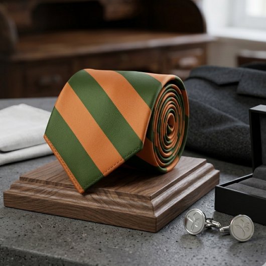 Oranje Groene Combinatie Stropdas