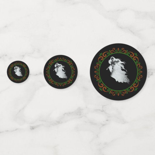 Oranje groene dame in White Ghost Halloween Confetti (Achterkanten)