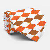 Oranje groene diamant geometrisch stropdas (Opgerold)