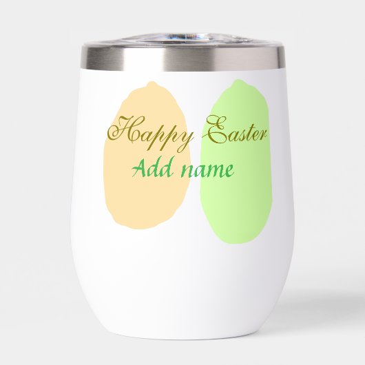 Oranje groene eicel Happy Easter Naam toevoegen Si (Voorkant)