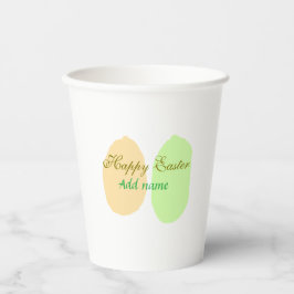 Oranje groene eicel Happy Easter Naam toevoegen Si Papieren Bekers