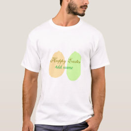 Oranje groene eicel Happy Easter Naam toevoegen Si T-shirt