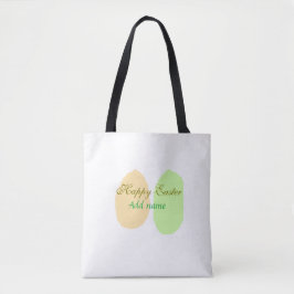 Oranje groene eicel Happy Easter Naam toevoegen Si Tote Bag