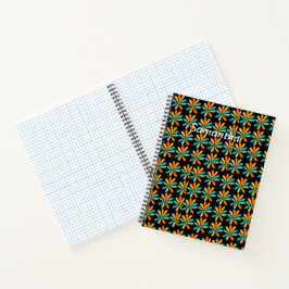 Oranje, groene en blauwe bloemen notitieboek
