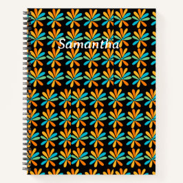 Oranje, groene en blauwe bloemen notitieboek