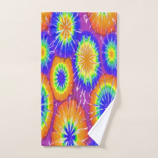 Oranje groene en gele daskleurstof bad handdoek (Handdoek)