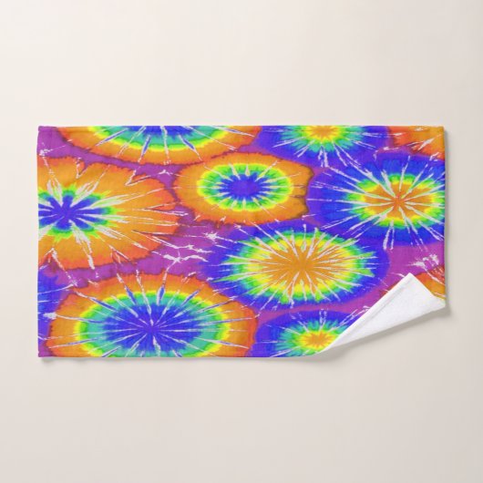 Oranje groene en gele daskleurstof bad handdoek (Handdoek)