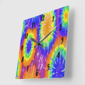 Oranje groene en gele daskleurstof vierkante klok (Hoek)