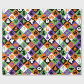 Oranje, groene en Paarse Halloween thema’s Cadeaupapier (Vlak)