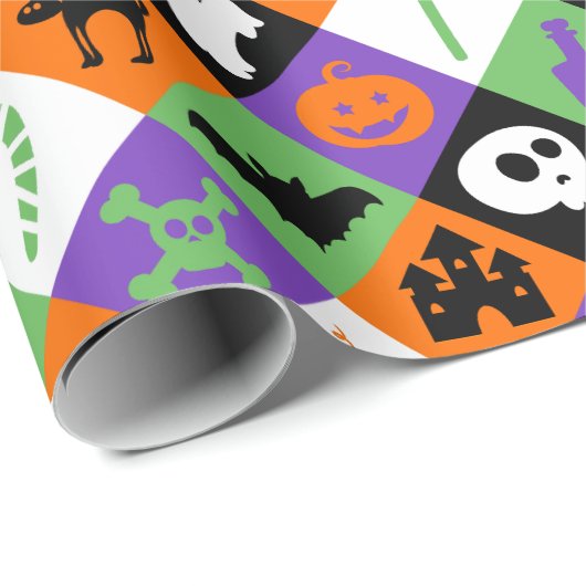 Oranje, groene en Paarse Halloween thema’s Cadeaupapier (Rol Hoek)