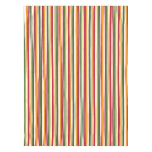 Oranje groene en rode stripper tafelkleed (Voorkant)