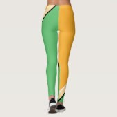 Oranje, groene, gele diagonaal leggings (Achterkant)