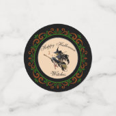 Oranje Groene Gelukkige Halloween Heksen Confetti (Kleine voorkant)