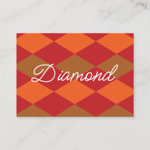 Oranje Groene Geruite Diamant Patroon Visitekaartje