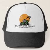 Oranje Groene Grasmaaier Service Trucker Pet (Voorkant)