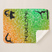 Oranje, groene Gymnastiek Events Sherpa Blanket Deken (Voorkant (horizontaal))