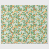 ORANJE & GROENE HERFSTBLADEREN CADEAUPAPIER (Vlak)