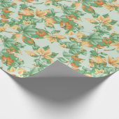 ORANJE & GROENE HERFSTBLADEREN CADEAUPAPIER (Hoek)