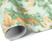 ORANJE & GROENE HERFSTBLADEREN CADEAUPAPIER (Rol Hoek)