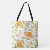 ORANJE & GROENE HERFSTKALKOENEN & BLOEMEN TOTE BAG (Voorkant)