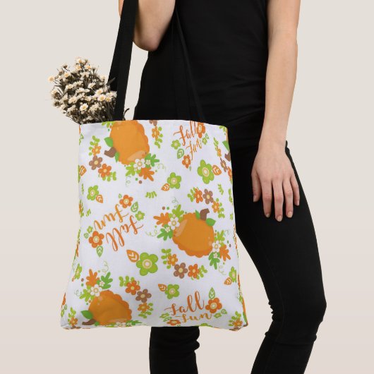 ORANJE & GROENE HERFSTKALKOENEN & BLOEMEN TOTE BAG (Dichtbij)