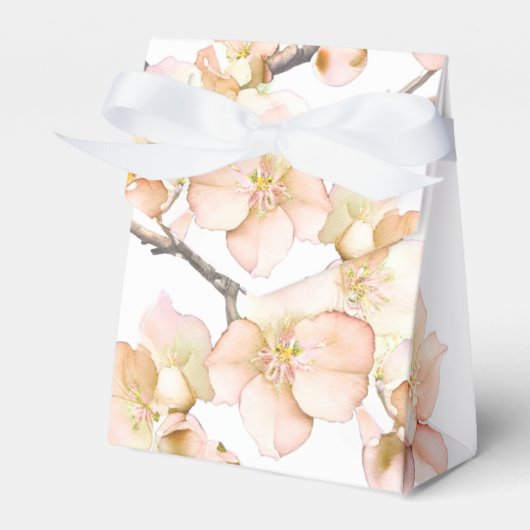 Oranje groene ivoren bloemenboom bloesems bedankdoosjes (Voorkant Zijde)