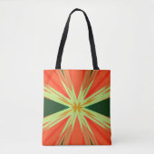 Oranje groene najaarster Rustic Starburst Star Tote Bag (Voorkant)
