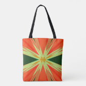 Oranje groene najaarster Rustic Starburst Star Tote Bag (Achterkant)