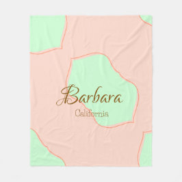 Oranje groene pastel Boho Naam toevoegen Plaats ru Fleece Deken