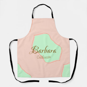 Oranje groene pastel boho voeg naam plaats rustiek schort