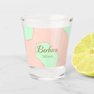 Oranje groene pastel boho voeg naam plaats rustiek shot glas