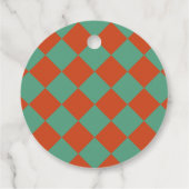 Oranje & Groene Retro Chic 30ste Verjaardagsfeest Bedankjes Labels (Achterkant)