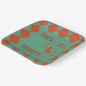 Oranje & Groene Retro Chic 30ste Verjaardagsfeest Papieren Bordje (Gebogen)