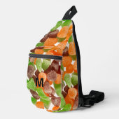Oranje groene rode gom snoep strooisel suiker Mono Sling Bag (Rechterhoek)