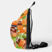 Oranje groene rode gom snoep strooisel suiker Mono Sling Bag (Rechts)