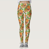 Oranje groene rode kauwgom snoep besprenkeld suike leggings (Voorkant)