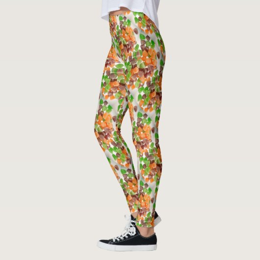 Oranje groene rode kauwgom snoep besprenkeld suike leggings (Links)