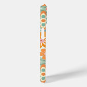 Oranje Groene Roze Monogram Retro Bloempatroon Case-Mate iPhone Case (Achterkant / Rechts)