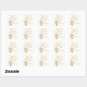 Oranje groene Sticker met 1,5-inch bruiloft (Vel)