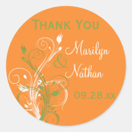 Oranje groene Sticker met 1,5-inch bruiloft