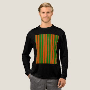 Oranje Groene Stijlvolle Strepen Patroon Ontwerp Tri-Blend Shirt