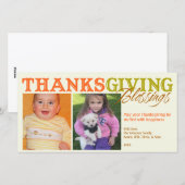 Oranje groene Thanksgiving foto's Feestdagenkaart (Voorkant / Achterkant)