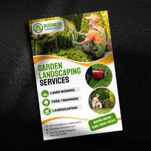 Oranje & groene tuin landschapsarchitectuur Grasma Flyer