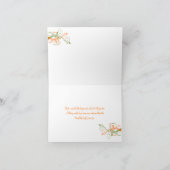 Oranje Groene Witte Bloemige Dankkaart Bedankkaart (Binnen)